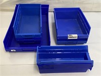 *Blue Plastic Tool Hardware Bins 8 Total