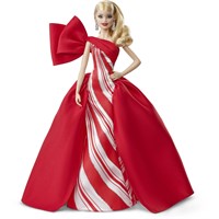 Barbie 2019 Holiday Doll  Blonde Curls with Red...