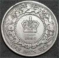 1864 New Brunswick, Canada Large Cent