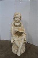 Girl w/Basket Outdoor Lawn Statue-resin