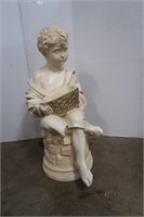 Boy w/Basket Outdoor Lawn Statue-resin