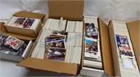 Five boxes of cards mostly basketball