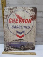 CHEVRON GAS TIN SIGN