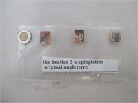 The Beatles 3 epinglettes original d Angleterre