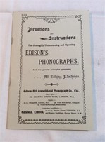 Directions  and instructions Edison phonographs