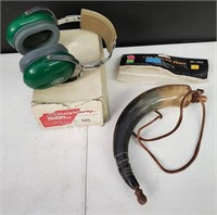 Powder Horn And Hearing Protection
