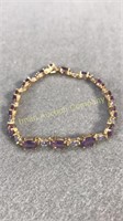 10kt Bracelet with Purple Stones