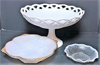 Assortment of Opalescent and Milk Glass