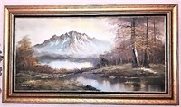 Searnit Mountain Scene Painting on Canvas