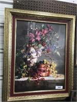 Fancy gold framed picture(grapes), 24.5 x 30.5