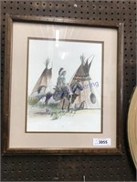 Indian framed picture, 19.5 x 17