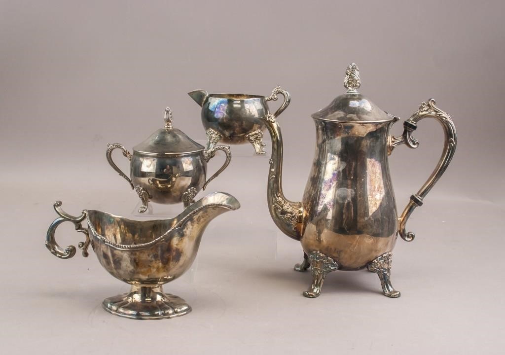 Antique Silver-plated Coffee Set 4pc