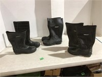 3 like-new pairs of size 10 boots