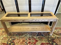 Light Wood and Glass Top Entryway/Sofa Table