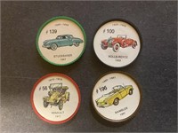 ANTIQUE CARS: 8 x Canadian JELL-O Coins (1960)