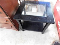 Black Glass Top End table