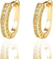 Gold-plated 1.08ct White Sapphire U Shape Earrings