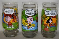 (3) Vtg McDonalds Camp Snoopy Peanuts Glasses