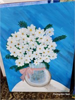 White Daisies Painting by Susan Gaffney
