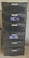 Bella plastic storage drawers x2. Three drawers