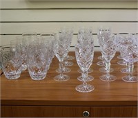 Galway Ashford Cut Irish Crystal Stemware and Barw