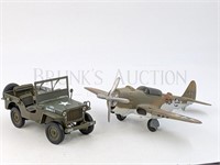 (2) DIECAST MILITARY PLANE & JEEP