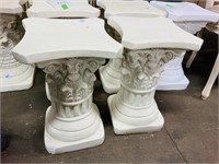 Short Plaster Plant Pedestals X 2