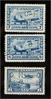 3 PC 1938 & 1942 Canada OHMS Air Mail Stamp