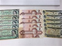 Can Banknotes Lot Consisting Of  5 X $1 1967
