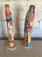 Native American Signed statues Hand Carved &
