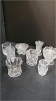Pressed Glass Toothpick Holders and bowls