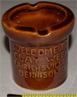 50's Glazed Stoneware Clay Week Pipe Advertising