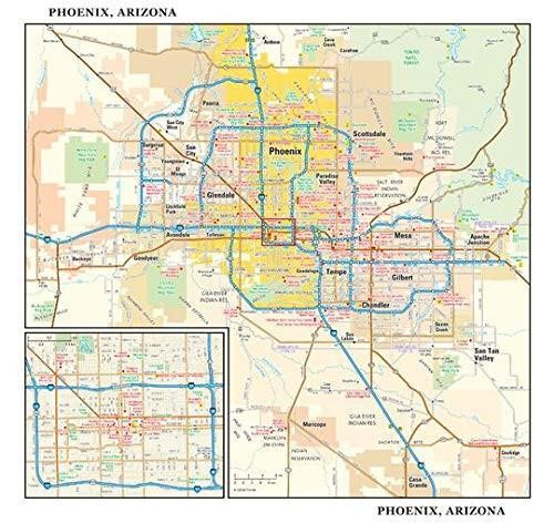 Phoenix, Arizona Wall Map - 11.5" x 10.75" Paper