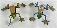 Pair of Metal Frog Figurines