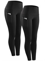 C812  NELEUS Yoga Leggings, Black, Size M.