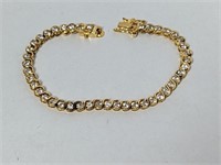 7" Vermeil/.925 Sterling Clear Stone Bracelet