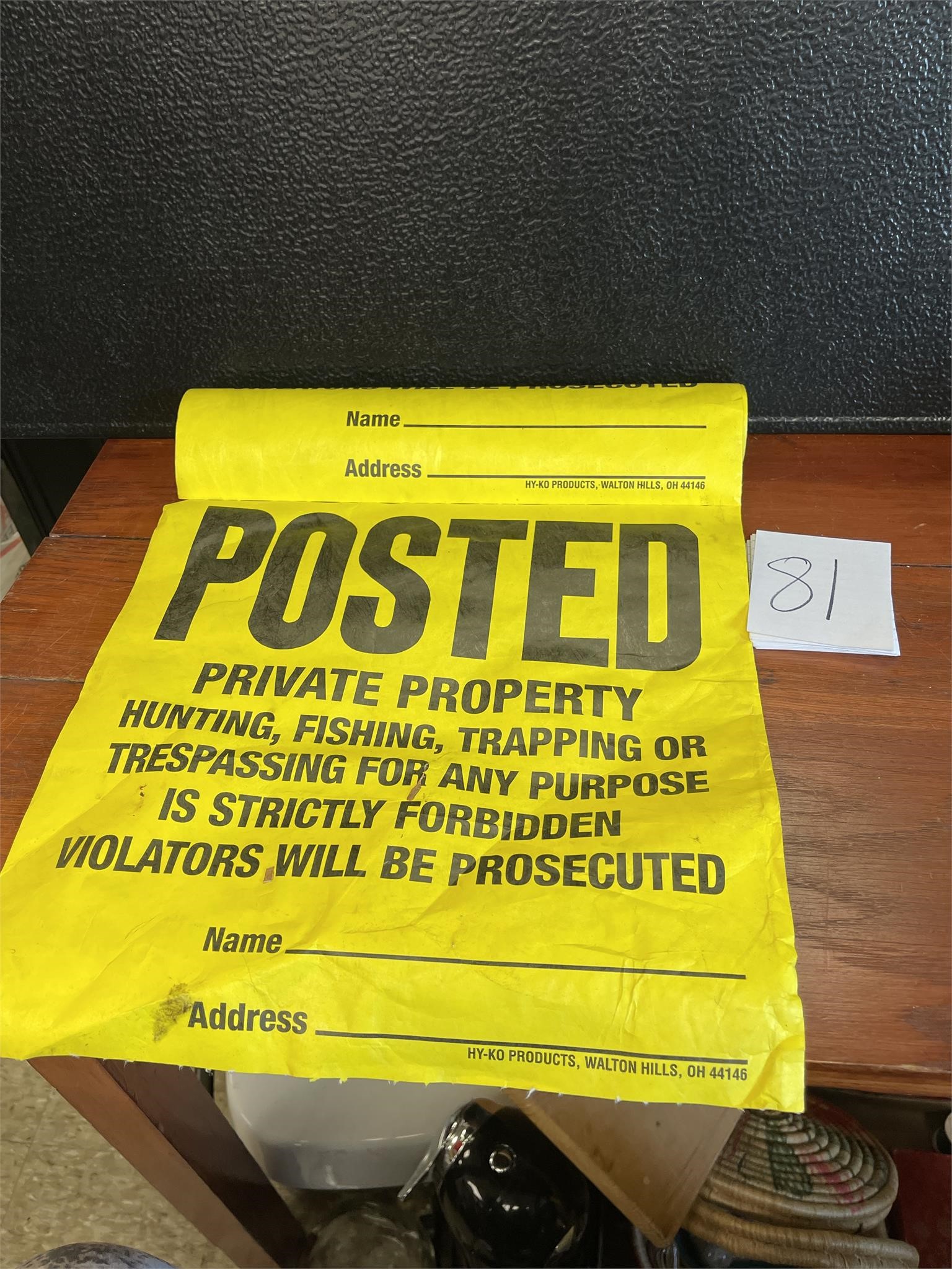 posted private property signs 2 rolls 1 sealed