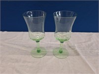 Pr. Uranium Wine Glasses x2