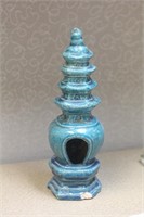 Chinese Robins Egg Glazed Pottery Pagoda