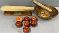 Faux Fruit; Sleeve Ironing Board & Wood Bowl