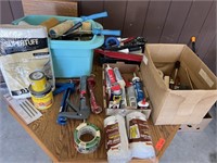 Caulking items, painting tools, brushes, rollers