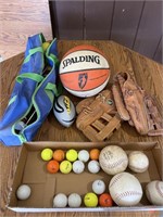 Crochet, baseball gloves, basketballs and other