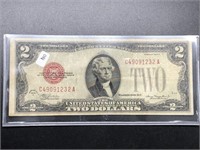 1928 TWO DOLLAR RED SEAL  VF