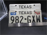 Matching Set of Vintage Texas License Plates