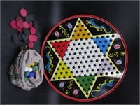 Tin Chinese Checkers and Checkers Set