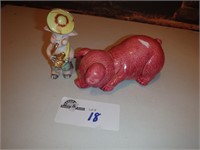 PIG WITH TUBA AND RED LEDGE PIG