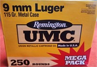 W - REMINGTON UMC 9MM LUGER AMMUNITION (W1)