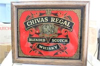 CHIVAS REGAL SCOTCH GLASS SIGN 19X23