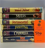 Various Walt Disney VHS Clamshell Tapes