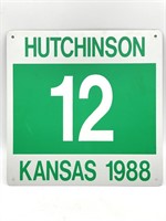 Hutchison Kansas 1988 ‘12’ Metal Sign 12” x 12”